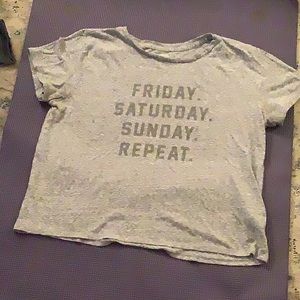 Abercrombie and Fitch, grey t-shirt, size L but fits like a M.